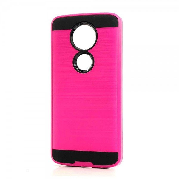 Wholesale Motorola Moto E5 Plus Armor Hybrid Case (Hot Pink)